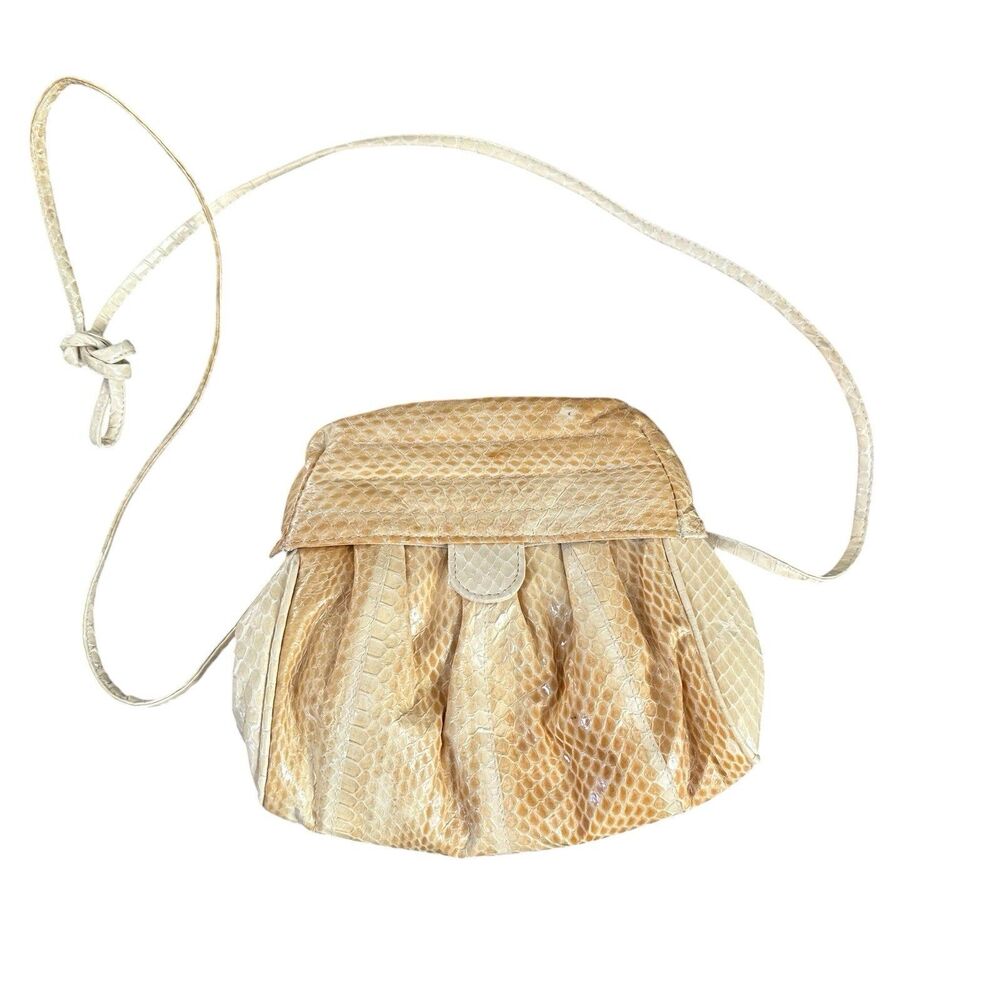 VTG 70s Python Snakeskin Shoulder Handbag Exotic Leather Valerie Hong Kong Purse